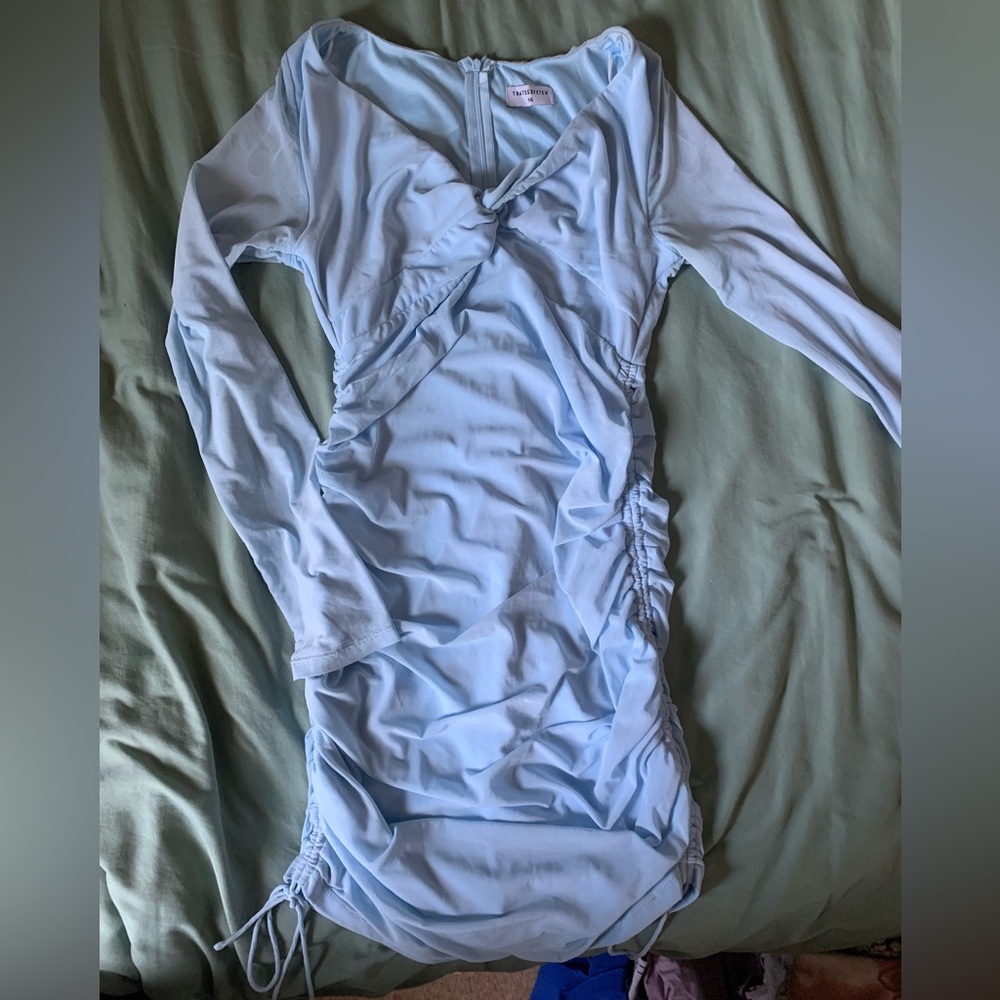 Light blue shirt dress